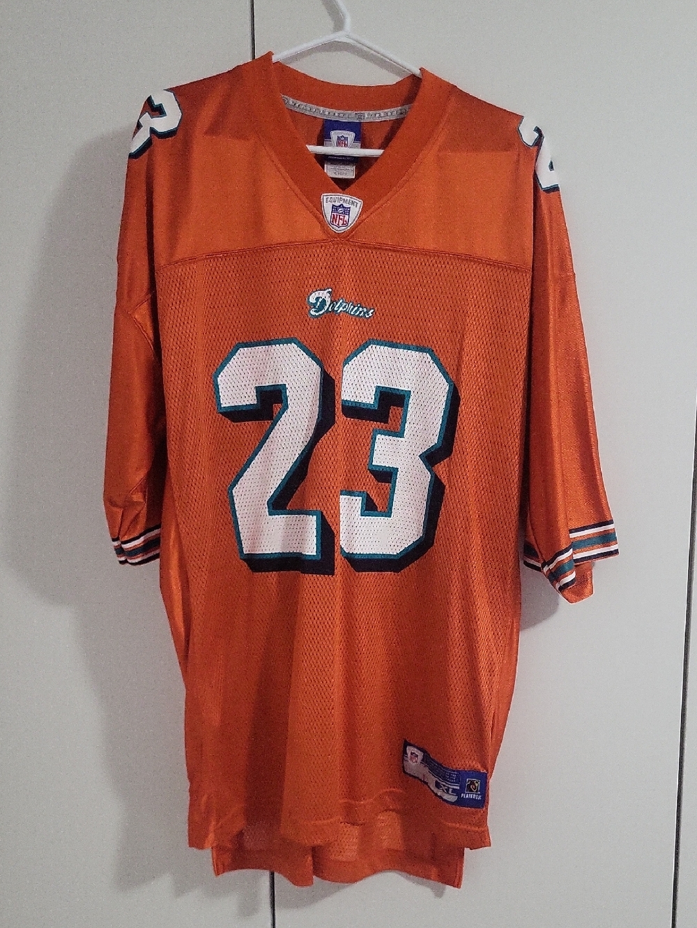 XL NFL Equipment Reebok Orange Miami Dolphins Ronnie Brown #23 Jersey